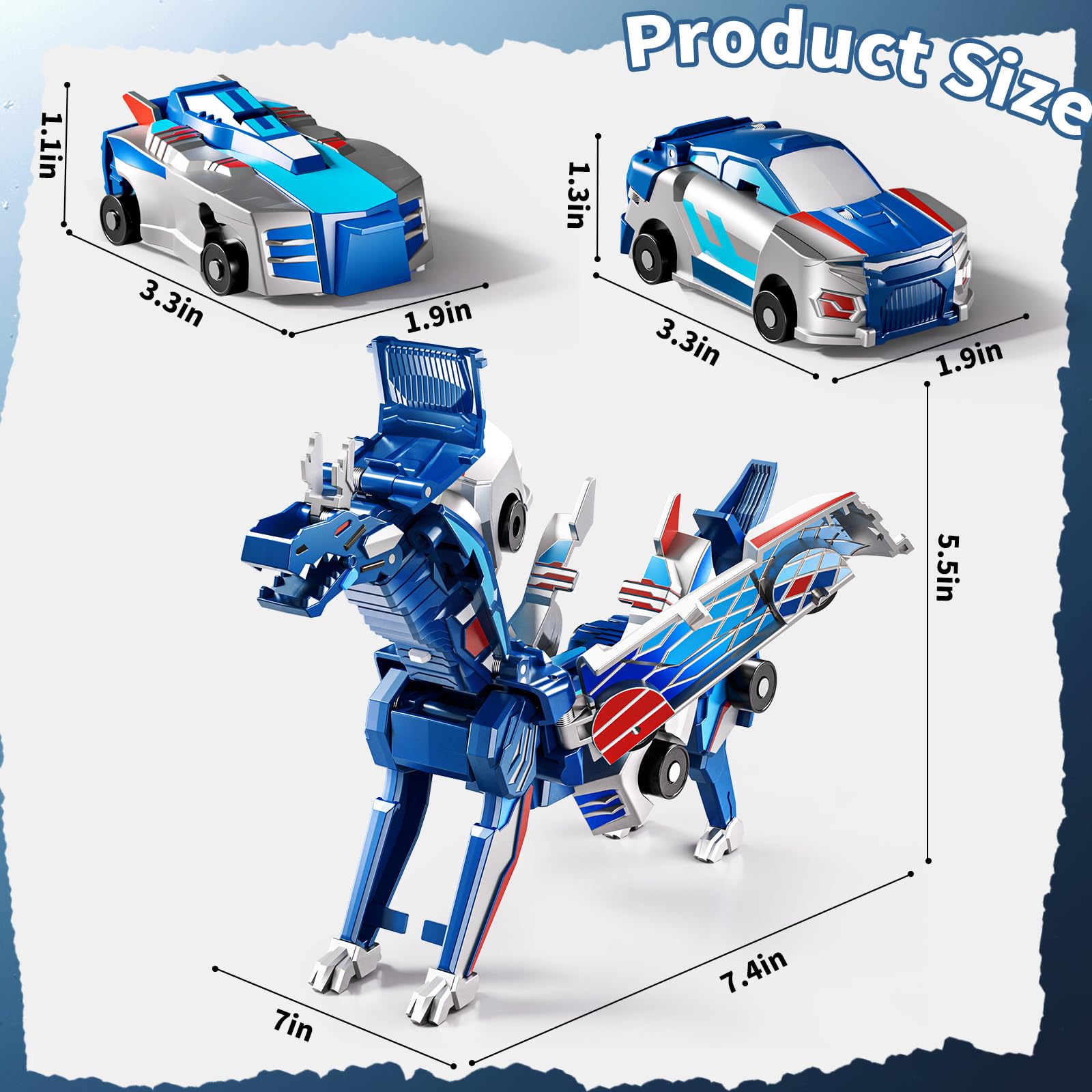 Transforming Dinosaur Cars - 2-in-1 Magnetic Toys -7