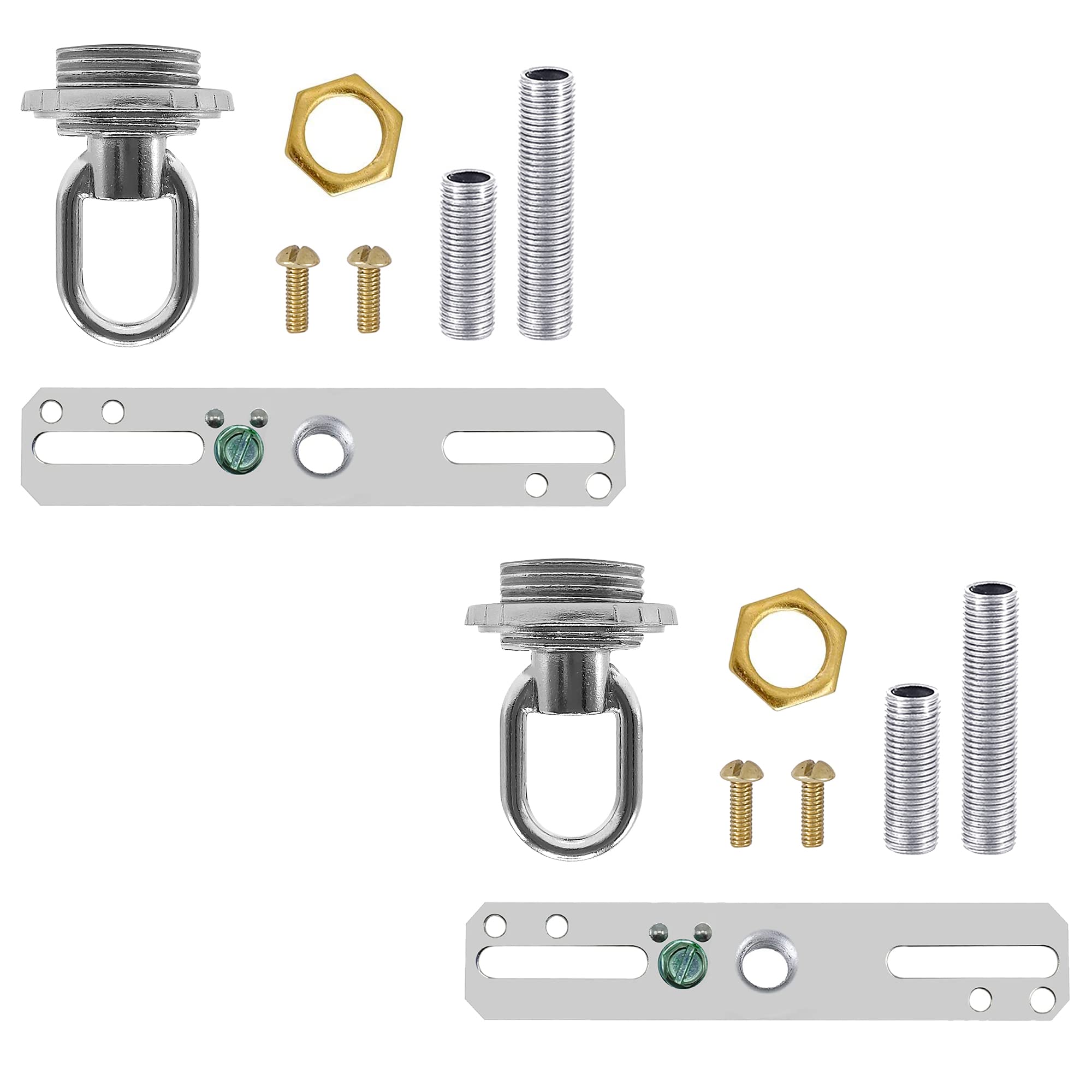 ECUDIS Light Fixture Cross Bar Kit, Nickel, Pack of 2