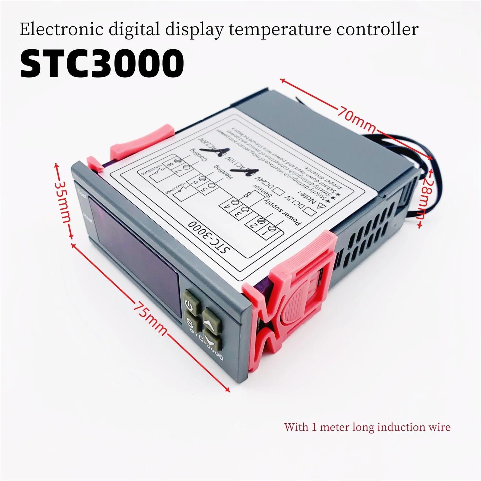 STC-3000 cyfrowy regulator temperatury, termostat, regulator temperatury, przekaźnik, ogrzewanie, chłodzenie, inkubator (110 V-220 V)