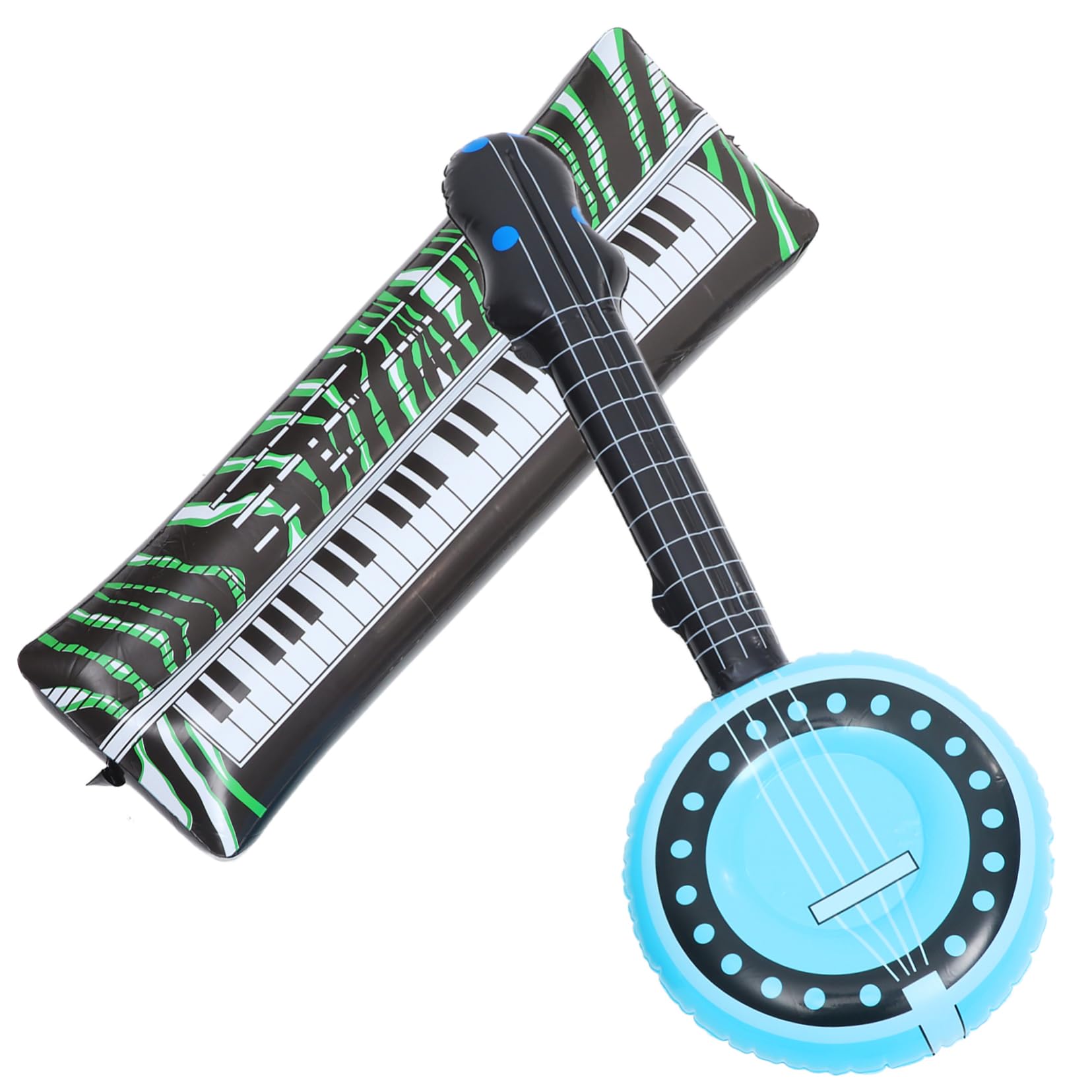 2 個ツールおもちゃインフレータブル楽器インフレータブルパーティー小道具再利用可能なインフレ楽器パーティー用品興味深いインフレおもちゃステージ小道具ポータブル飾る子 pvc