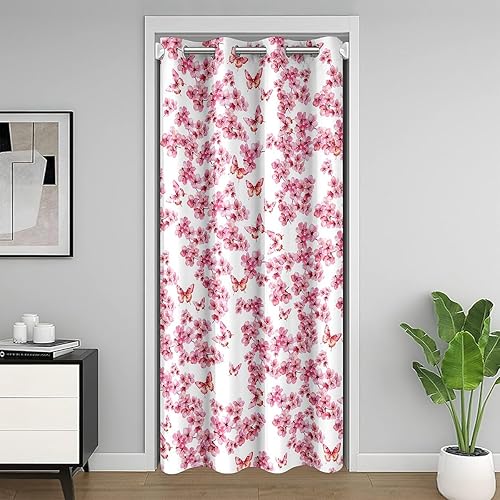 Miniatura 11 de jejeloiu Radio Boombox - Cortina para puerta de privacidad de 52 x 80 pulgadas, 1 panel retro para radio, armario, cortina para sala de estar, Azul