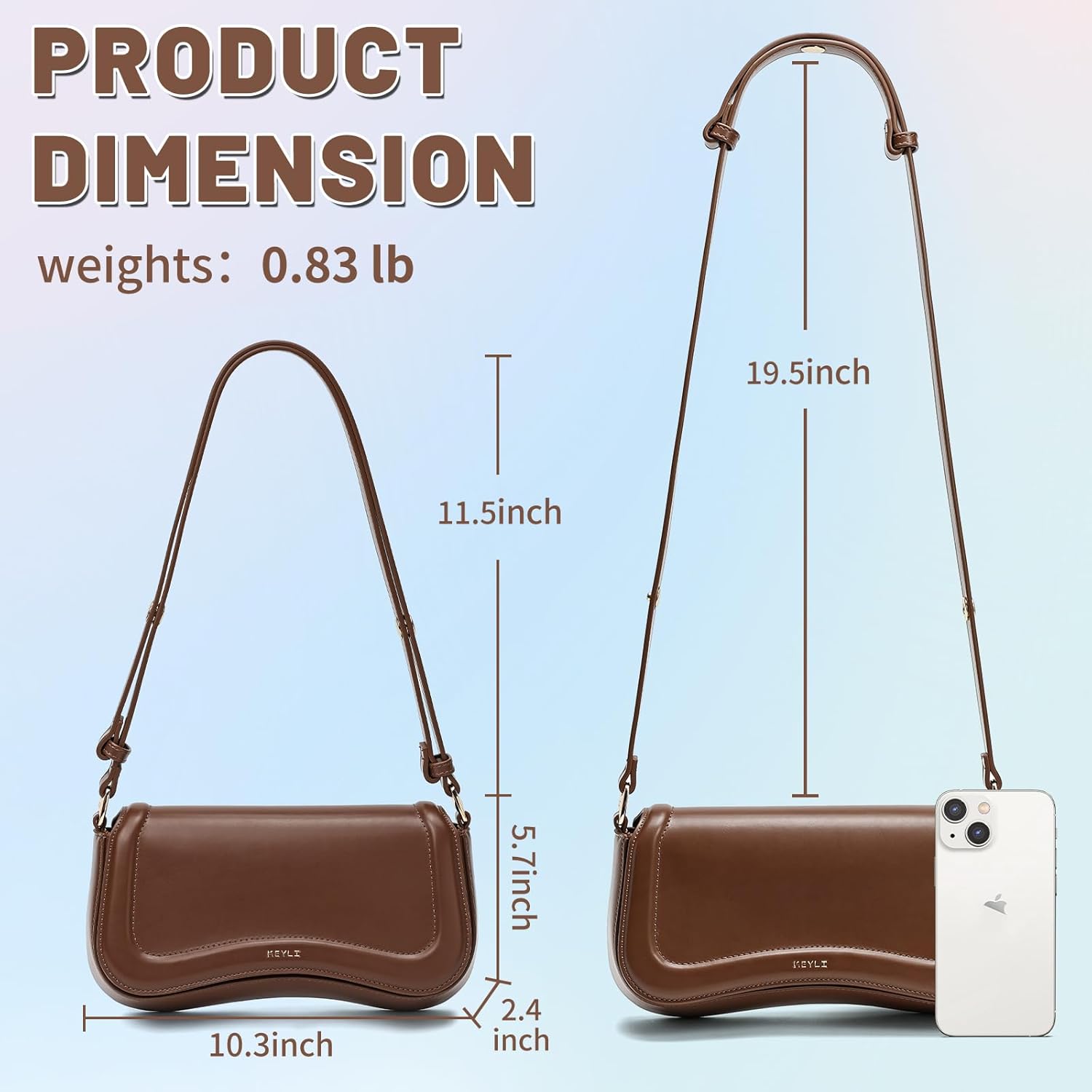 Keyli Shoulder Bag for women Trendy Crossbody Purse Waterproof Leather Small Handbags Clutch Tote Designer Bags | Small, Trendy, Waterproof, Leather, Designer Bags, Small - Image 4