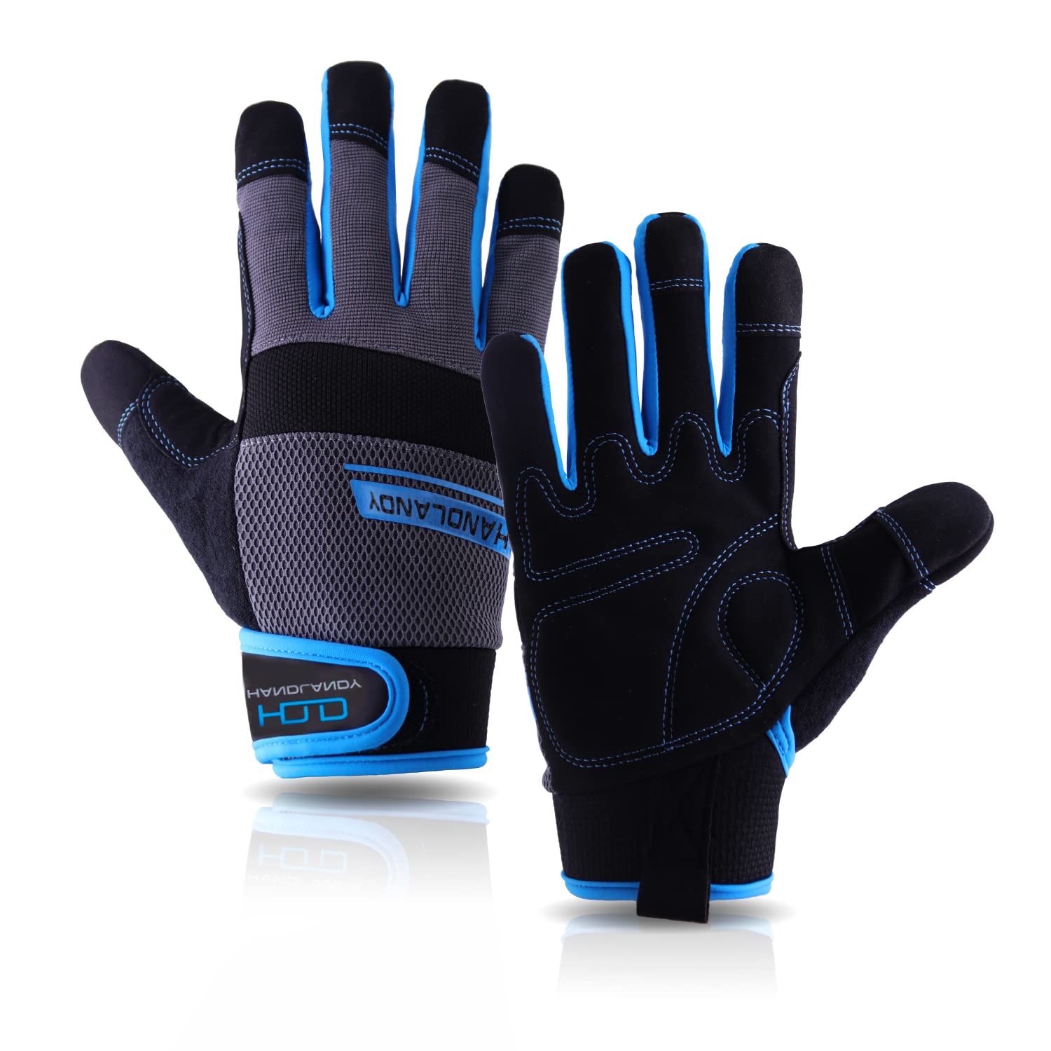 Safety Work Gloves Mens & Women, Light Duty Mechanic Gloves Touch Screen, Gardening Work Gloves with Grip,High Dexterity