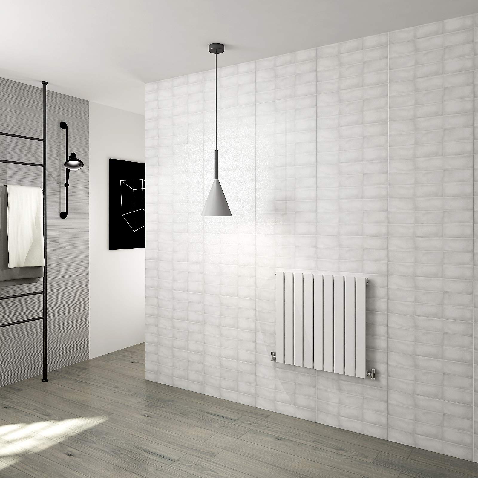 Huiyang White Horizontal Flat Panel Designer Radiator Central Heating Rads Single 600X612mm