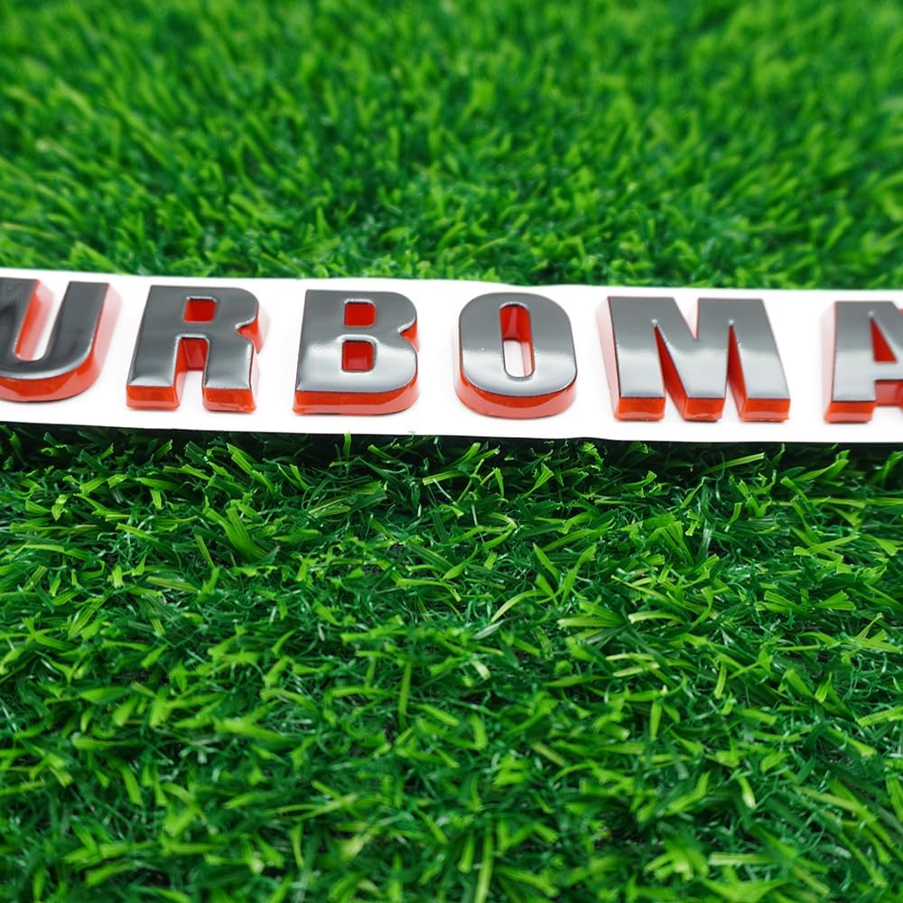 2PC 2024-2025 Turbomax Emblems 3D Badge Nameplate Hood Letters Logo Replacement for Turbo-max 85079242 (Redline)