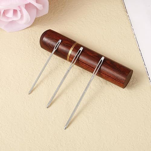 Miniatura 5 de 18 agujas de coser grandes para ojos, agujas de tapiz afiladas de acero inoxidable, agujas de tejer a mano, agujas de mano bordadas con estuche de