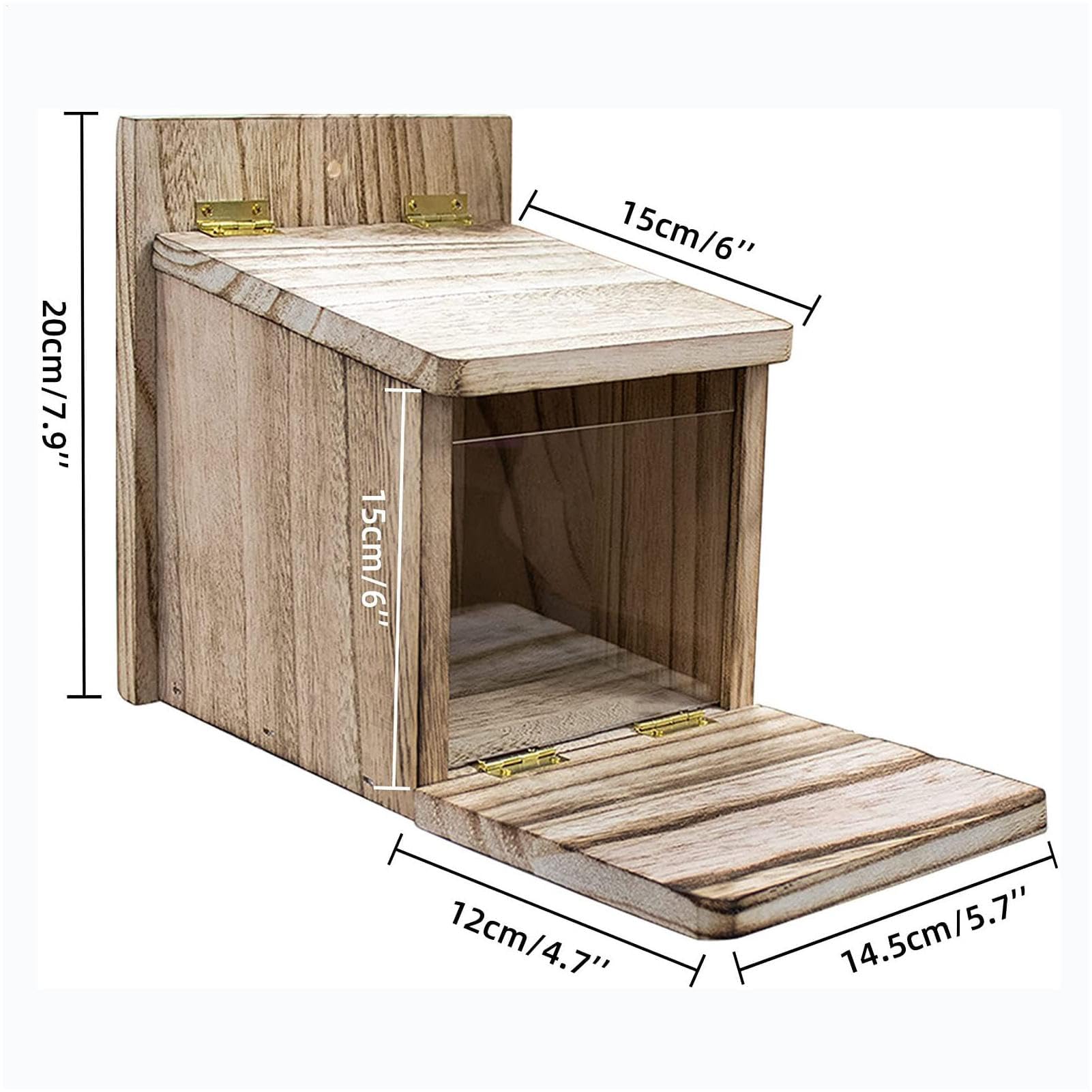 Eichhörnchen-Futterstation aus Holz, Eichhörnchen-Futterbox, Vogelfutterstationen for den Außenbereich – Multifunktionales Haustierzubehör for Bäume, Garten, Hof