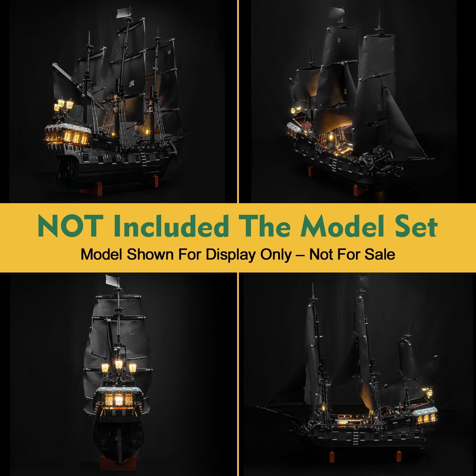 LocoLee Kit luci compatibile con Lego 10365 Capitan Jack Sparrow's Pirate Ship - Nessun modello solo luce, accessori per illuminazione a LED compatibili con icone Lego Black Pearl (versione standard)