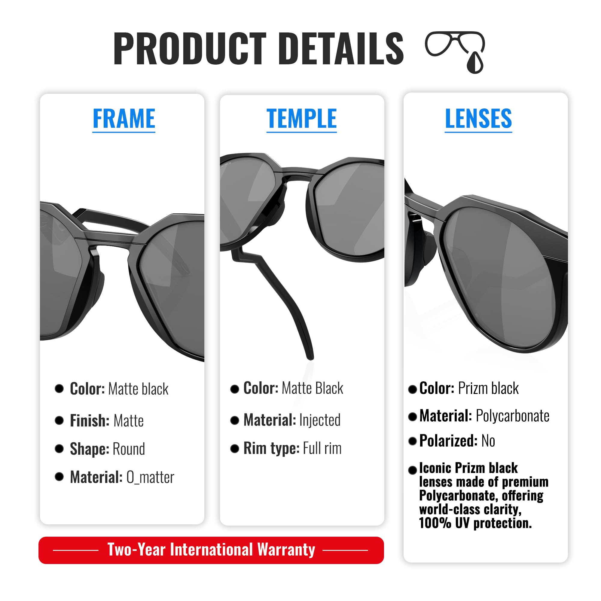 OAKLEY HSTN OO9242 - Gafas de sol redondas con kit oficial de gafas