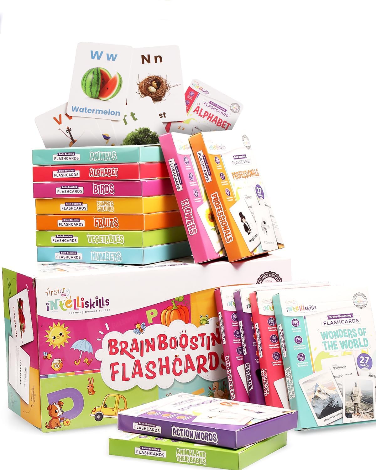 Intelliskills Premium 15-in-1 Brain Boosting Flash Cards for Kids,400 Cards,Flash Card for 1+ Year Old Baby,Montessori Education Toy for Toddlers,Preschool Learning Activities,Waterproof,Birthday Gift-image-18