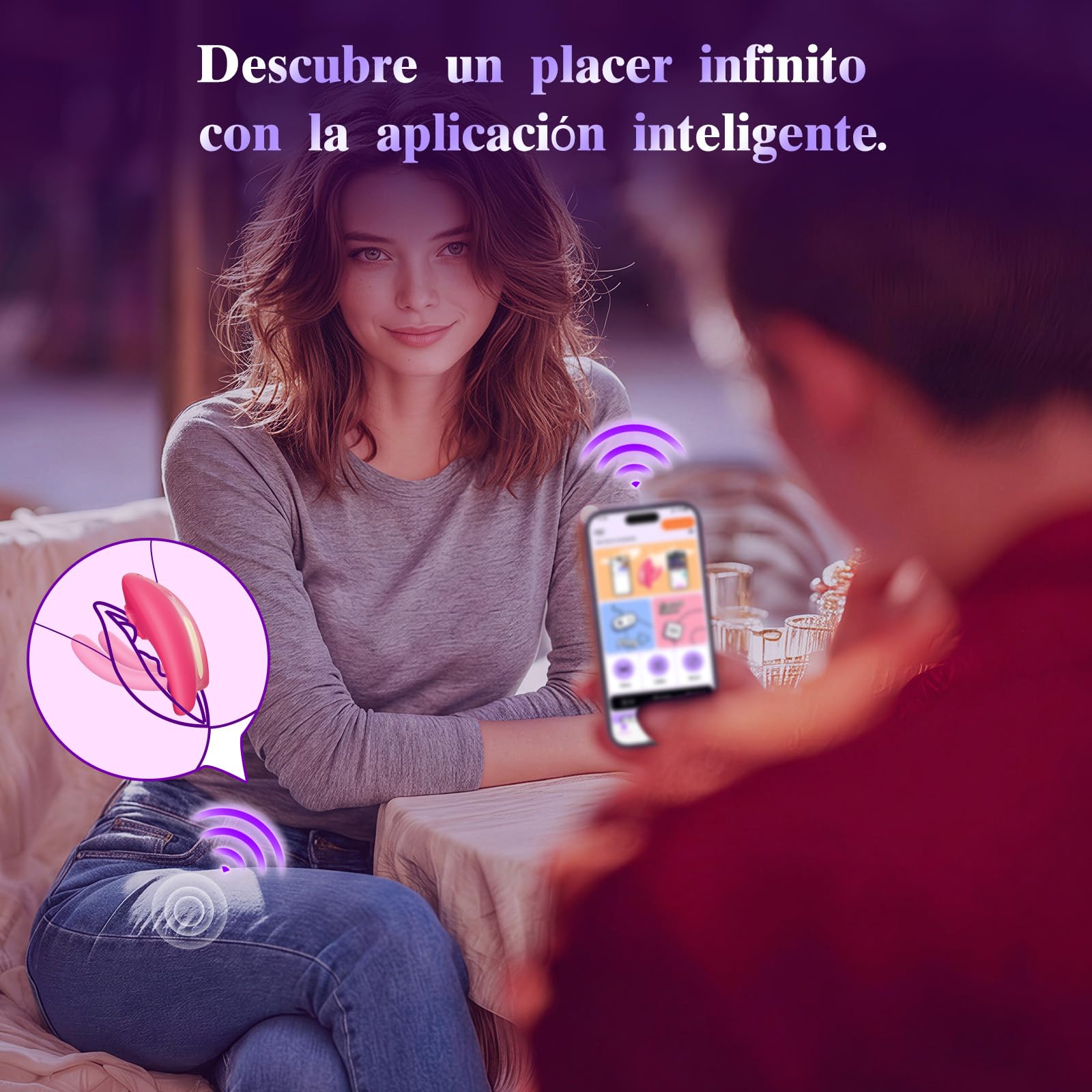 Vibradores de Pareja Vibrador Mando Distancia,Juguetes Eróticos Para Pareja Sexuales con App Control Remoto con 9 Modos de Vibración,Sex Toýs Female Vibrator Vibrador Mujer Para Succionador Clítoris