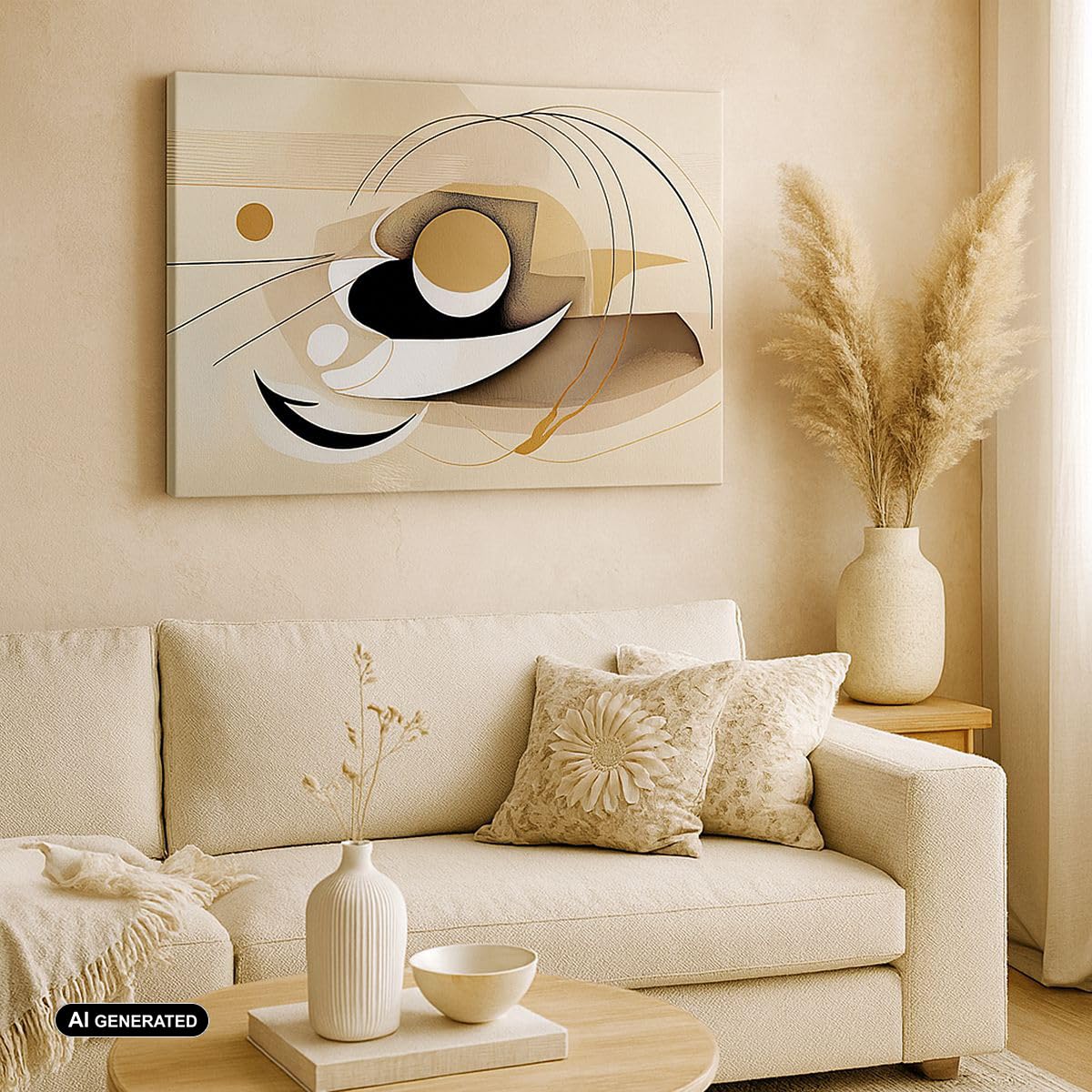 Cuadro Decorativo 100x70cm Moderno Horizontal Abstracto Pastel - 5802