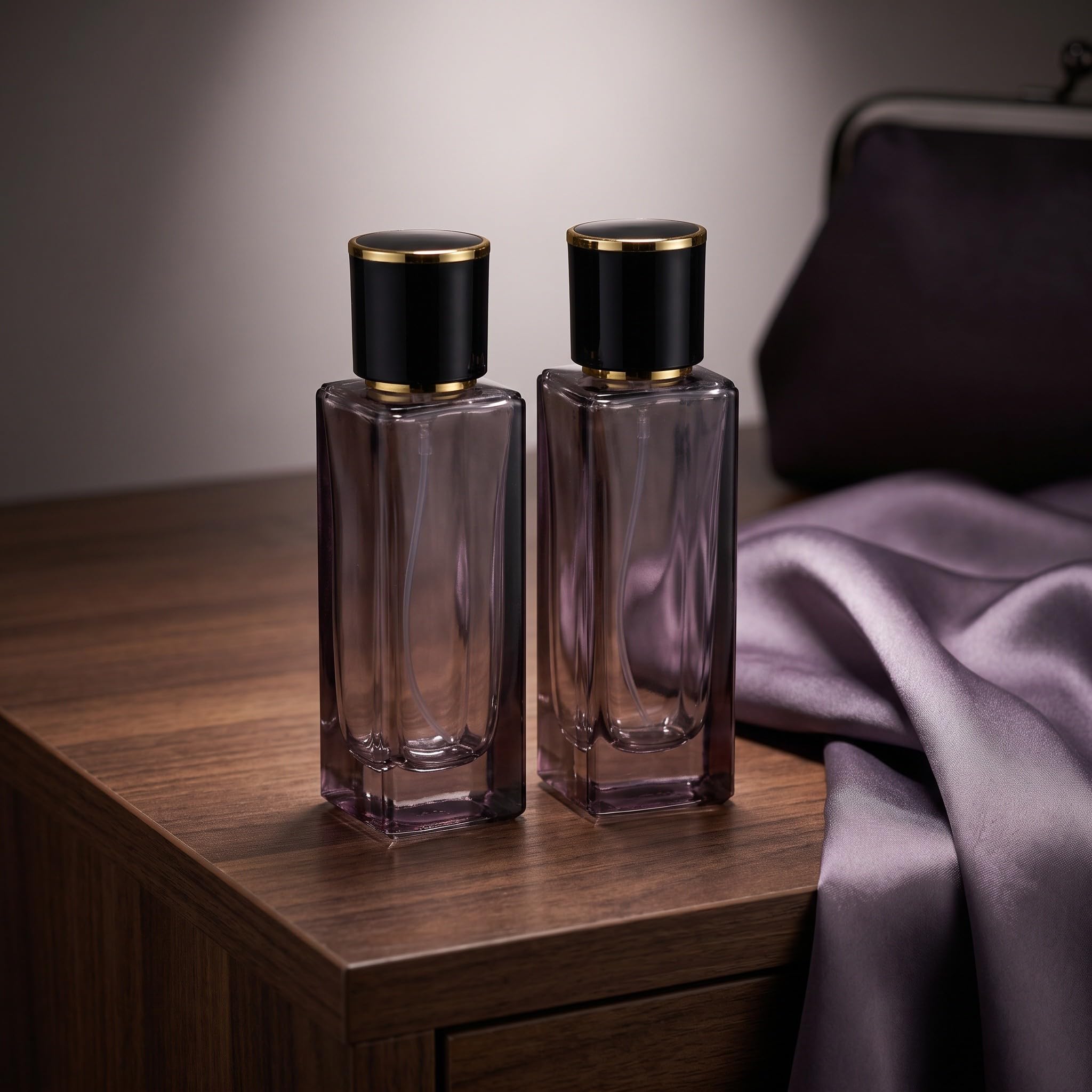 Lurrose 5 atomizadores de perfume de vidrio, botella recargable de viaje de | Frasco de viaje negro para de , ideal para almacenar y transportar fragancias. Botella pulverizadora reutilizable para