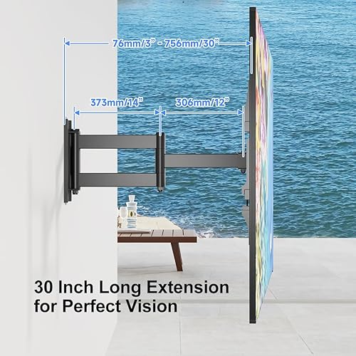 Miniatura 2 de Suptek Soporte de pared para TV de esquina para la mayoría de televisores de 32 a 70 pulgadas, soporte de TV de brazo largo de movimiento completo,