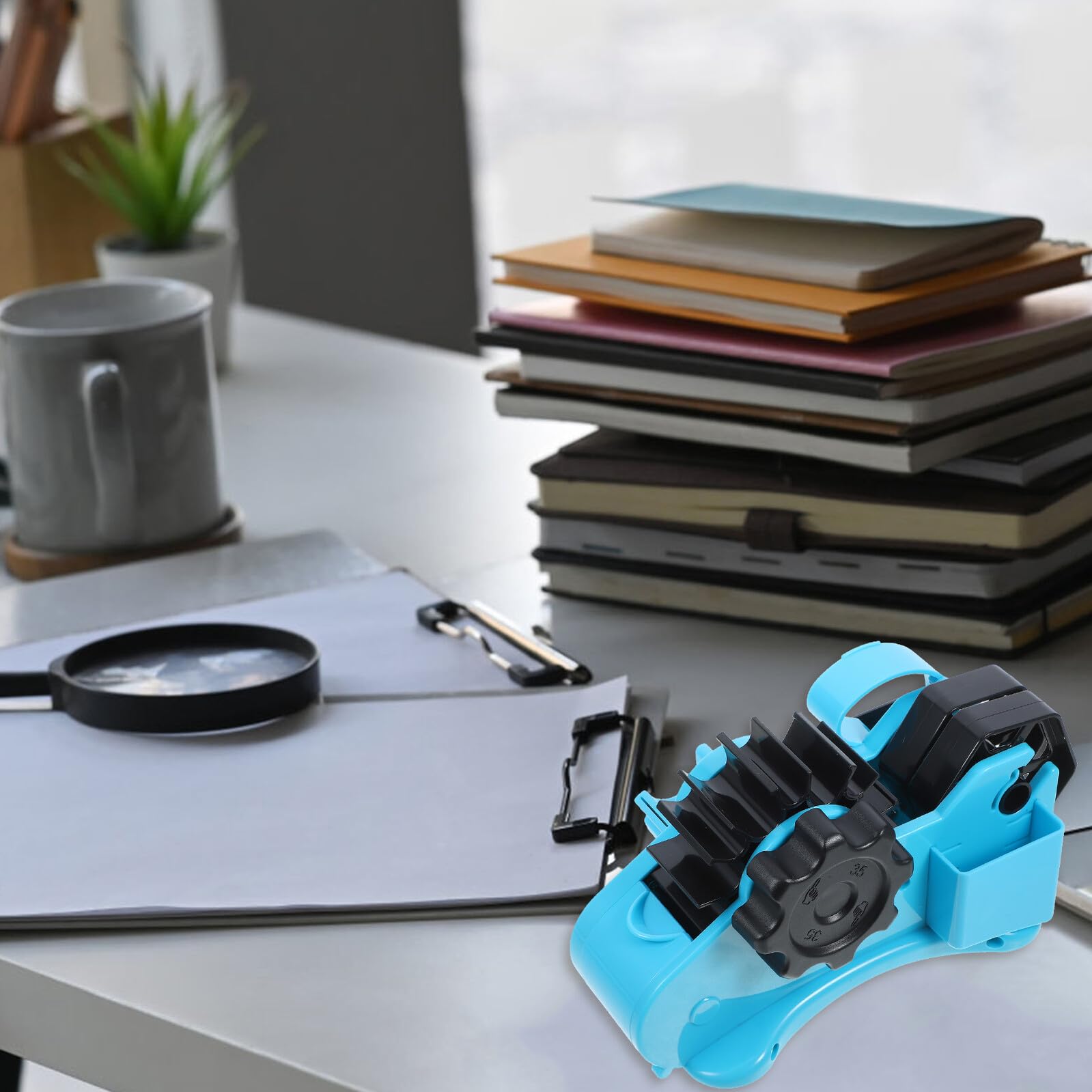 Dispenser Nastro Adesivo da Banco Grande Taglierina | Supporto da Tavolo in Abs, Facile da Trasportare, per Scuola e Progetti Artistici