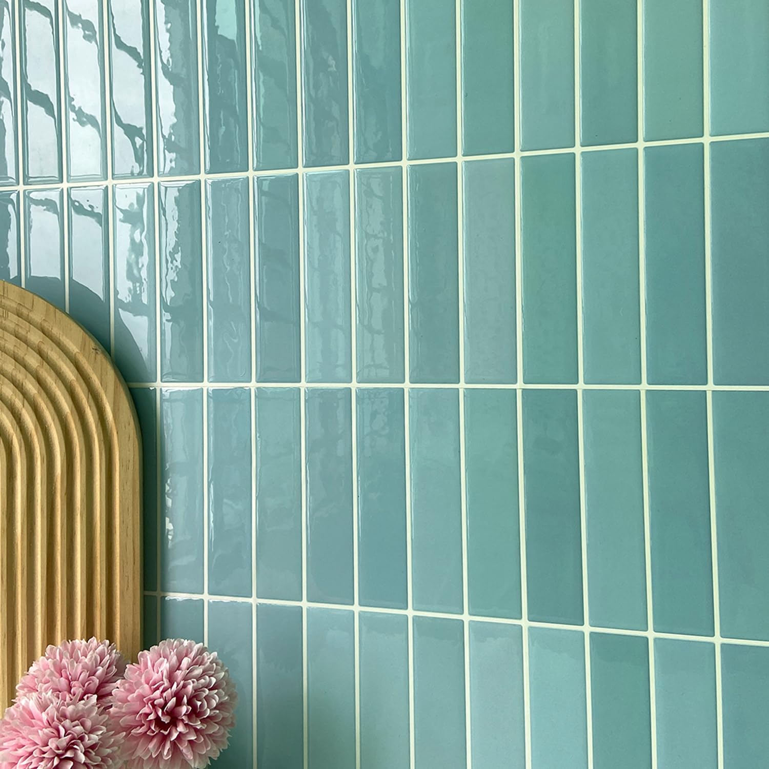 Alwayspon 10-Sheet Pink 3D Vinyl Backsplash Tiles – Self-Adhesive Peel & Stick Subway Stickers For Kitchen & Bathroom Walls