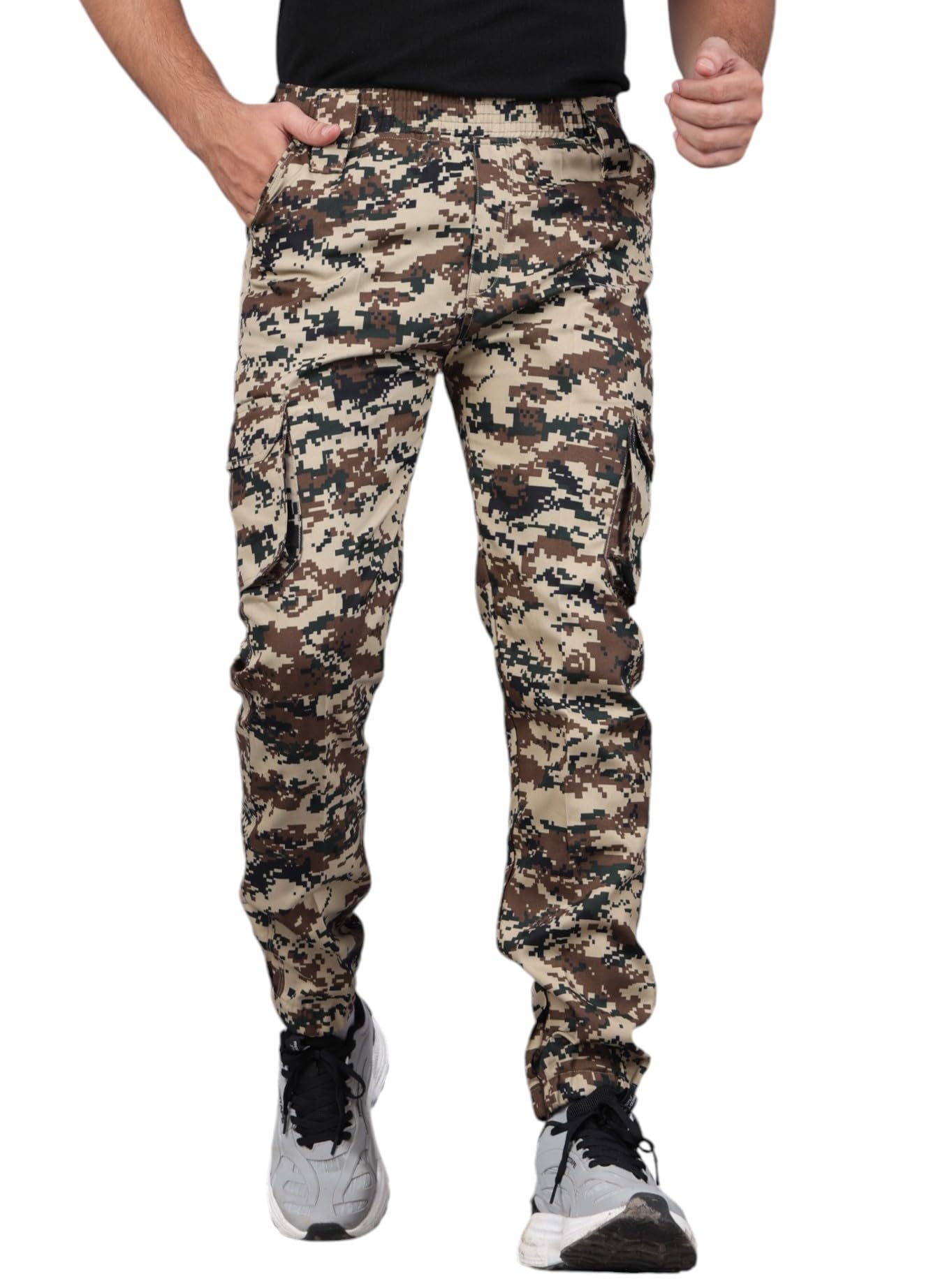 small try Men Polycotton Printed Camoflague Cargo Trouser Men's Straight Fit Casual Trousers Men Cargo Pants || Army Print Cargo Joggers-picture-24