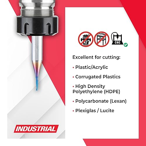 Miniatura 41 de Amana Tool Spektra 51446-K, 51446-K, 1/8 D x 3/4 CH x 1/4 SHK x 2-1/2 pulgadas de largo, acabado de espejo