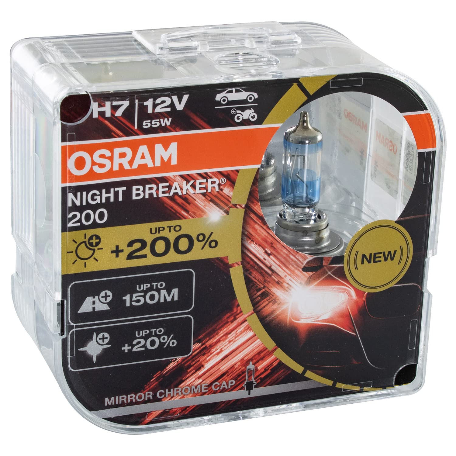 Set 106576065 creato con faro sinistro e destro + NIGHT BREAKER 200 H7 lampadina compatibile con Mito