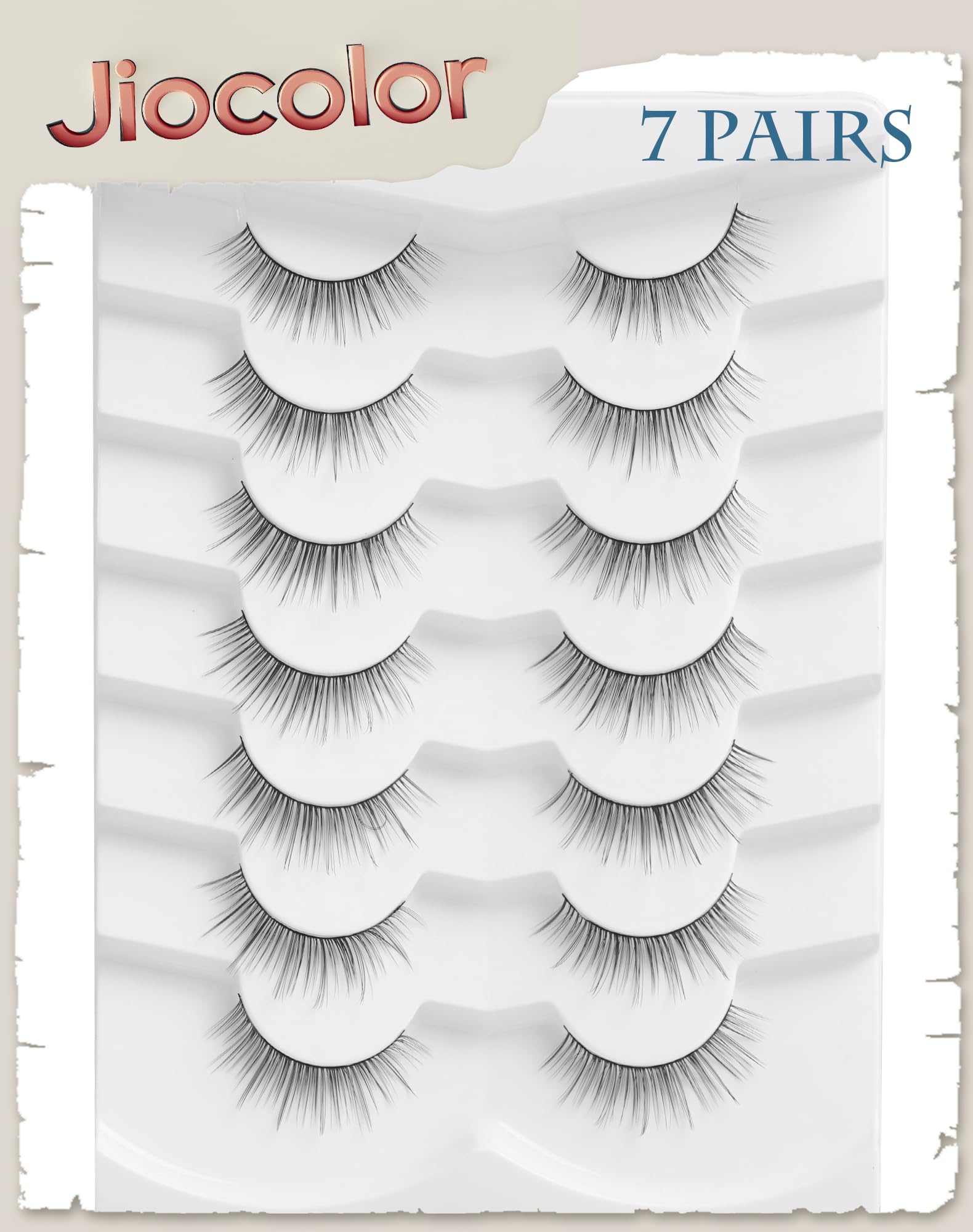 Mink Lashes Natural Look Wispy Eyelashes Short Wispy False Lashes 9mm 3D Strip Fake Eyelashes C Curl Eye Lashes 7 pairs S2: S2- Wispy Manga