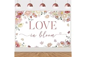 Kreatwow Rose Gold Bridal Shower Backdrop - Love is in Bloom