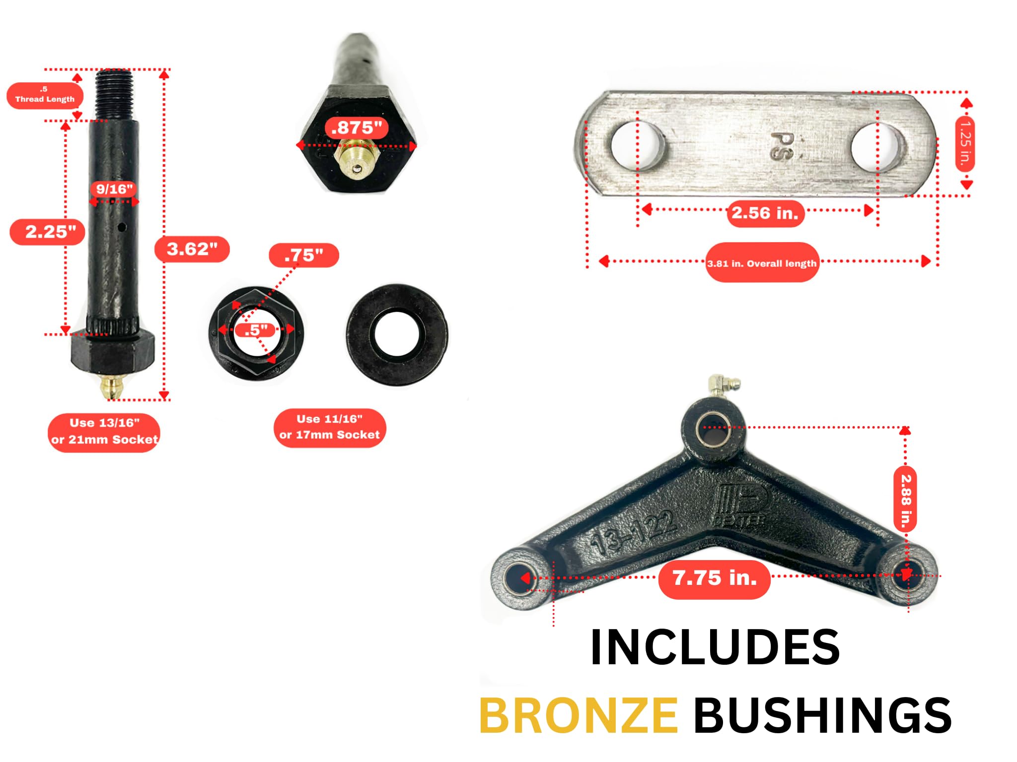 Trailer Leaf Spring AEagle 4 Leaf Double Eye 3500 Lbs Trailer Axle Spring Suspension Kit, 25-1/4" Length, 1750 Lbs Weight Capacity Per Spring, Replacement SW4B PR4B UNA212; U-Bolt Kit &amp; Hanger Kit