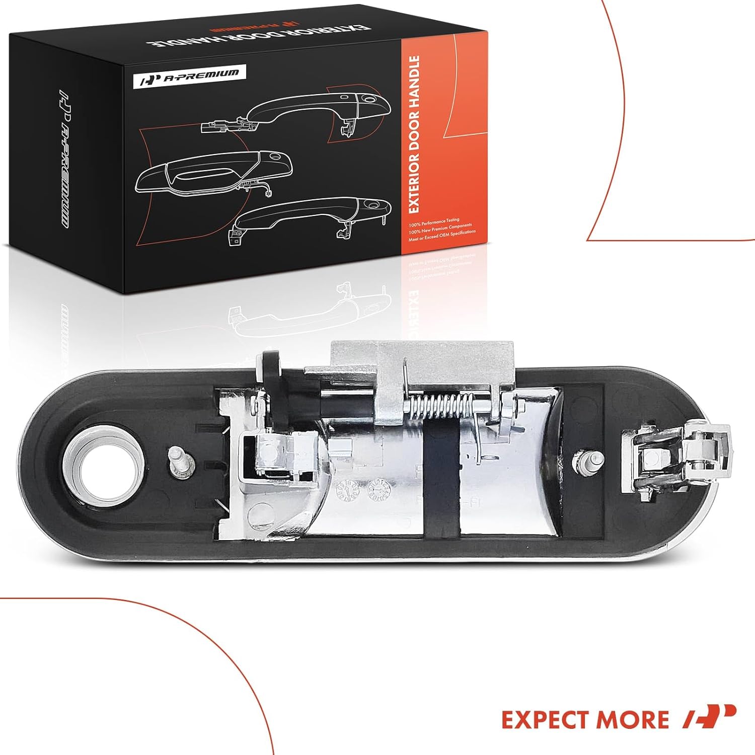 A-Premium Front Left Driver Side Exterior Door Handle with Keyhole Compatible with Ford Explorer 2002-2008, Explorer Sport Trac 2007-2010, Chrome