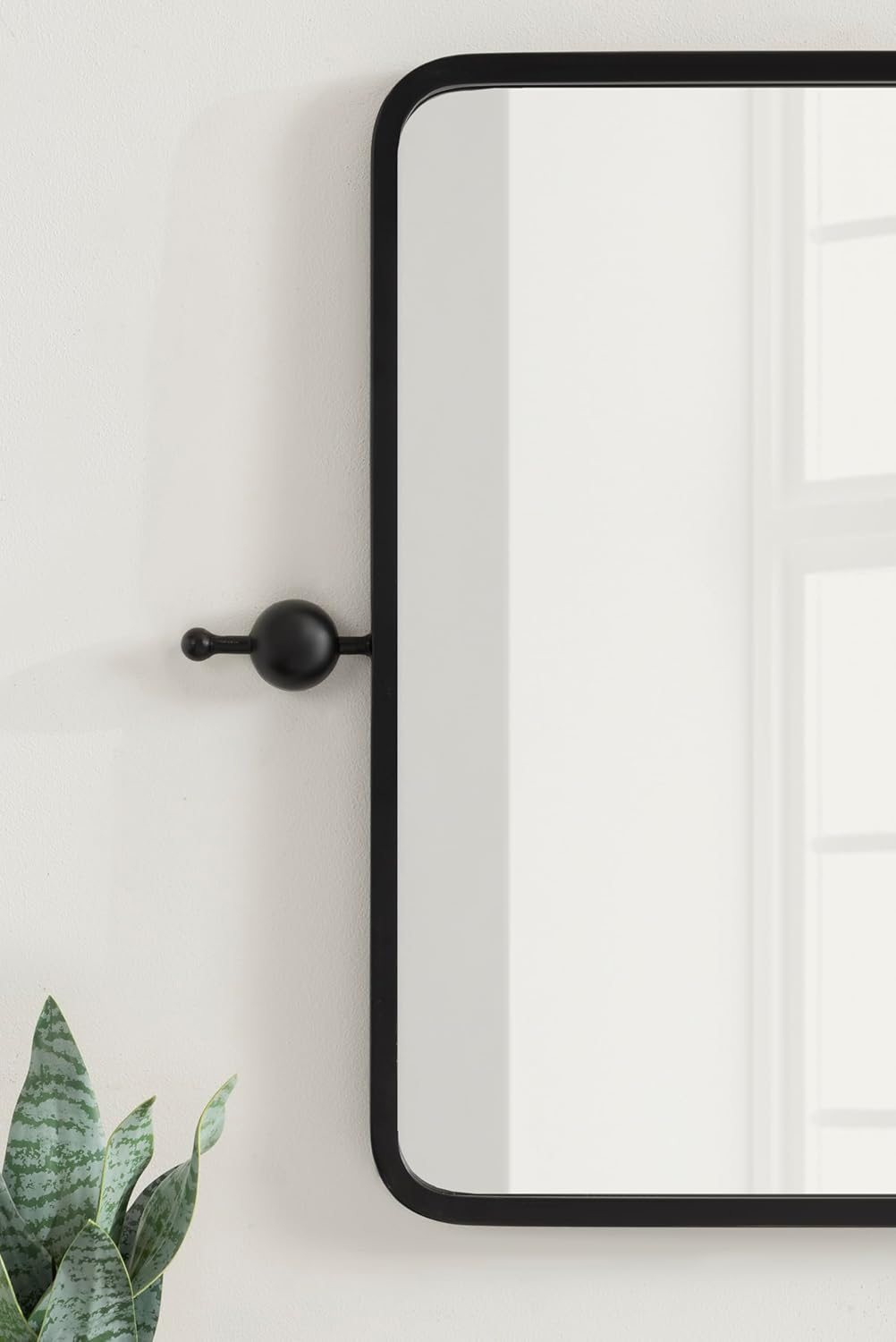 Kate and Laurel Kasota Traditional Metal Rectangle Wall Mirror, 20 x 41, Black, Vintage Tall Bathroom Mirror for Over Sink or for Use as Versatile Entryway or Bedroom Wall Decor