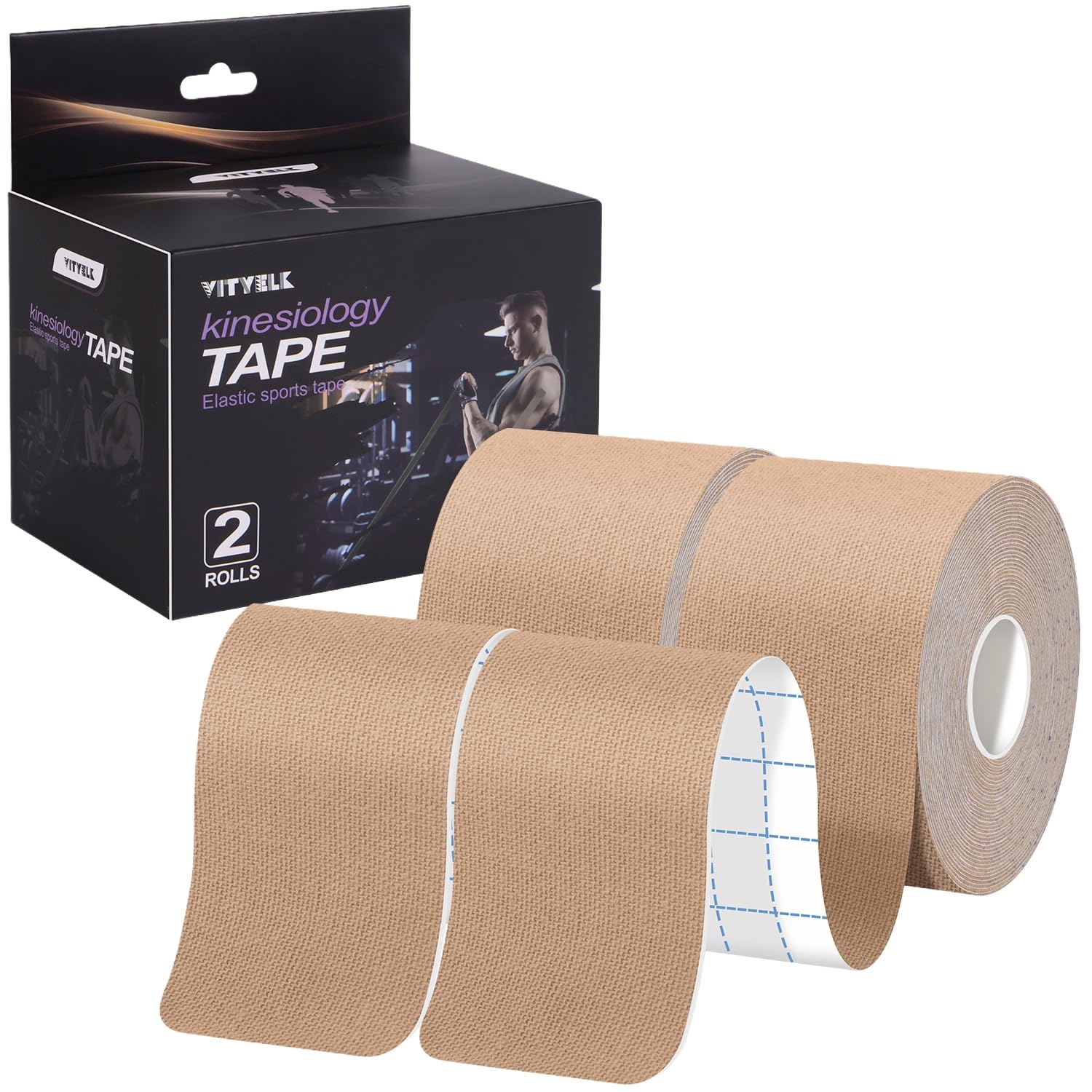 Kinesiology Tape Uncut 2In x 16 4ft - Elastic Sports Tape for Muscle Joint Pain Relief Waterproof Support