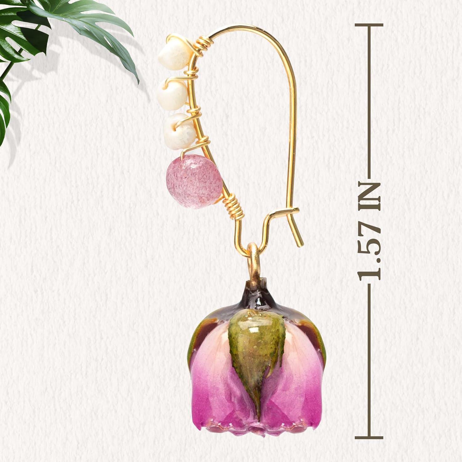 ELEXIS flower Earrings For Women Handmade Dainty SimpleTrendy Comfy Aesthetic Dangle Earrings Hypoallergenic Engaged Wedding Bridesmaid Hanging Jewelry - Image 5