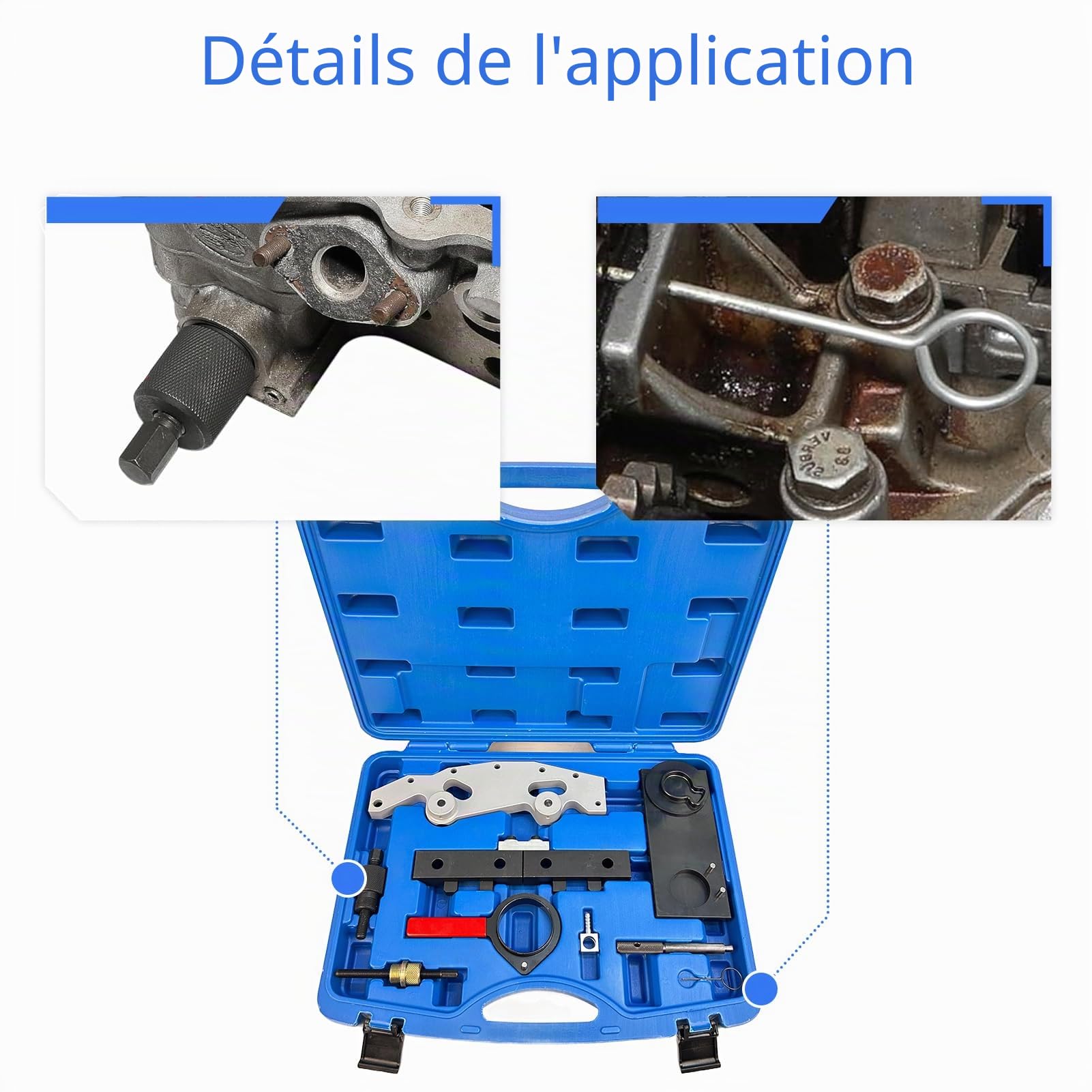 JAOGAUS Outils de Distribution Moteur, Chaîne de Distribution, | Ensemble D'outils pour Chaîne de Distribution Moteur avec Boîte À Outils Compatible avec M40 M42 M43 M44 M50 M52 M54 M56