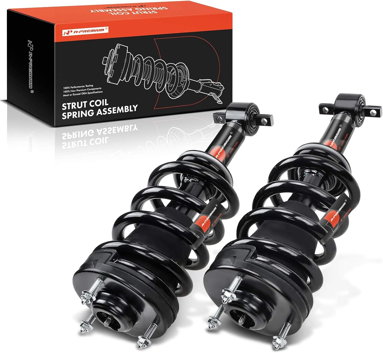A-Premium Front Complete Struts Compatible with Chevrolet/Chevy Silverado 1500 & GMC Sierra 1500 2007-2013, w/o Electronic Adjustable Susp - 2x Replacement Suspension Shock Absorber with Coil Spring