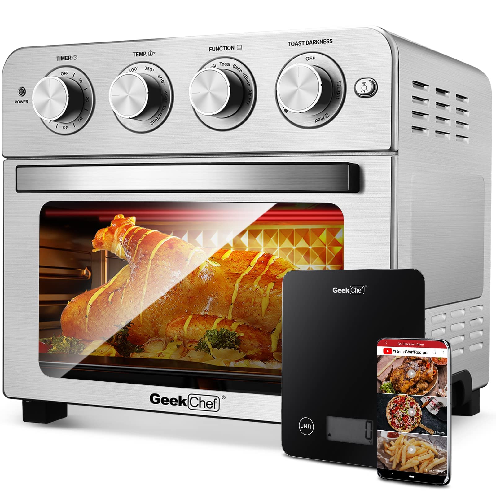 Photo 1 of **PARTS ONLY DOESN'T HEAT UP**
Geek Chef Toaster Air Fryer Oven 6 Slice 24.5QT