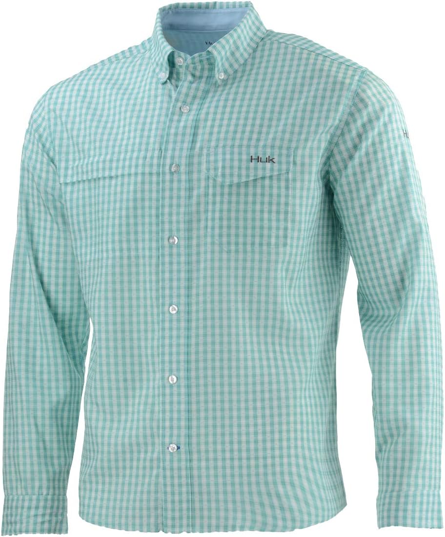 Huk Men's Tide Point Woven Plaid Long Sleeve Shirt