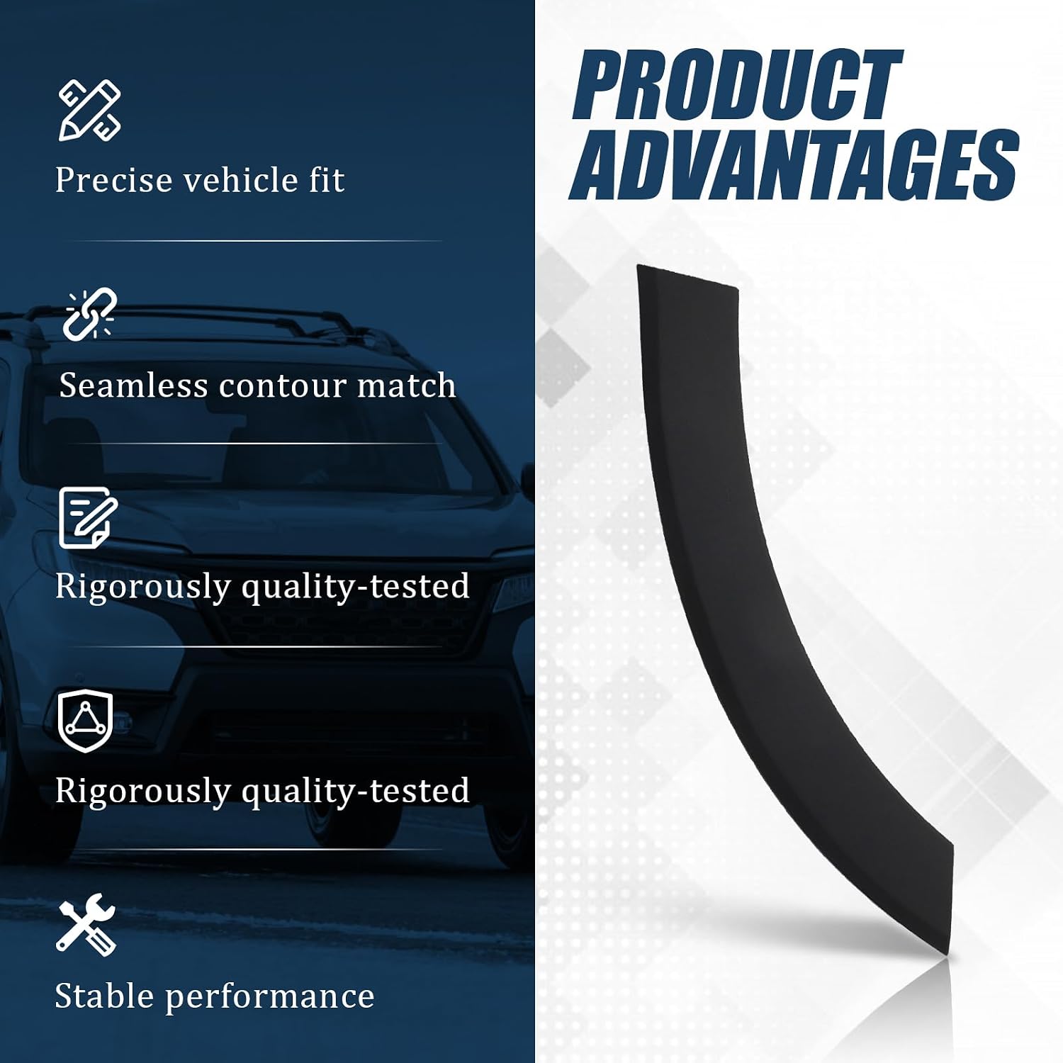 75390-TG7-A01 Passenger Rear Door Wheel Arch Molding Garnish Trim for Honda Passport (2019-2023) & Pilot (2016-2022) Right