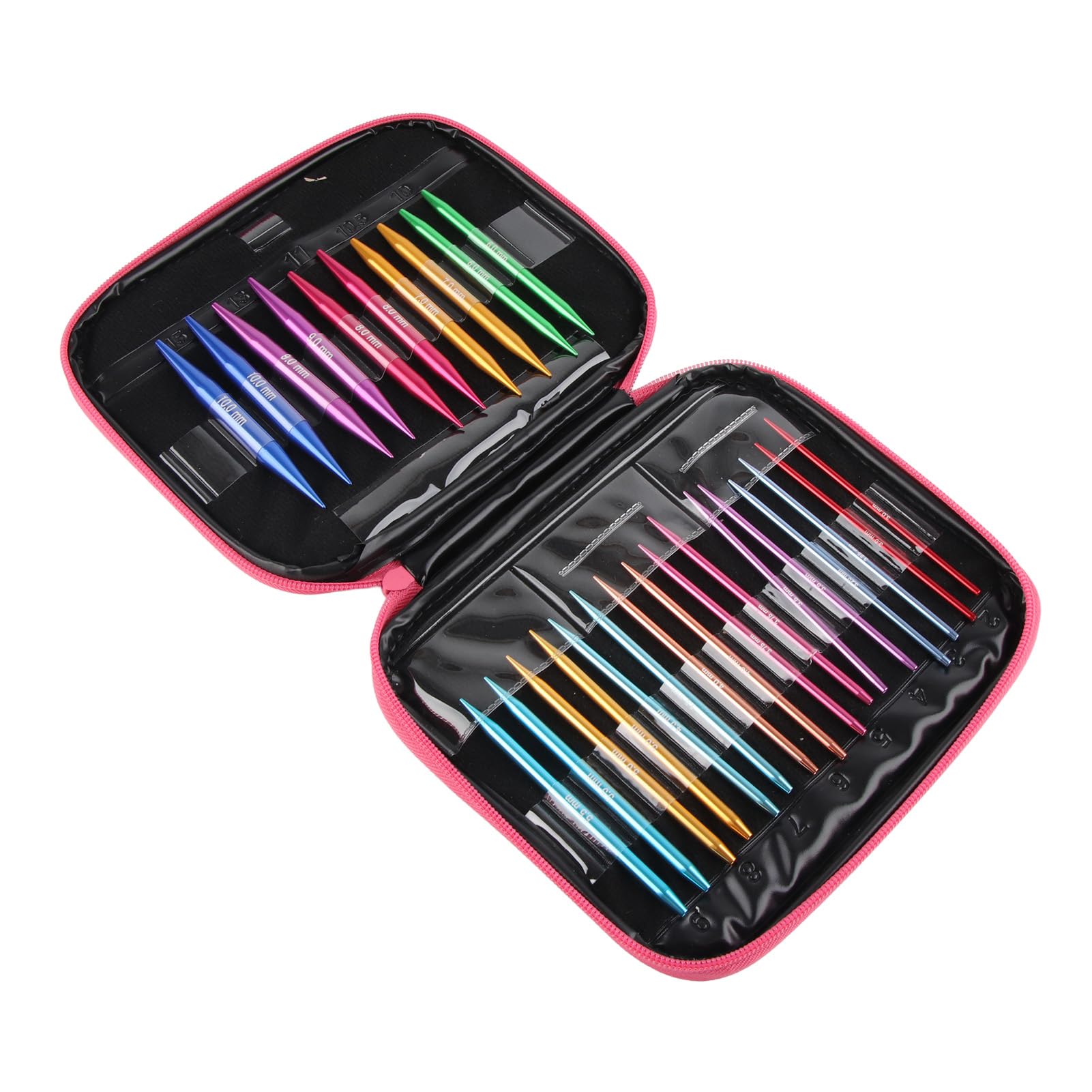 Oumefar Ferri circolari intercambiabili , ferri da maglia circolari in alluminio colorato per artigianato fai da te Knittingneedle