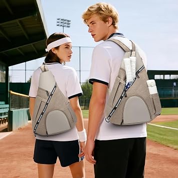 KAVIGOR Pickleball Bag, 7 Pockets & Upgraded Zippers, Lightweight Sling Bag with Detachable Strap & Water-Resistant Pocket