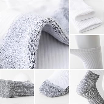 JOYNEE Men's Athletic Crew Socks, 8 Pairs, Extra-Thick Cushioned Sole
