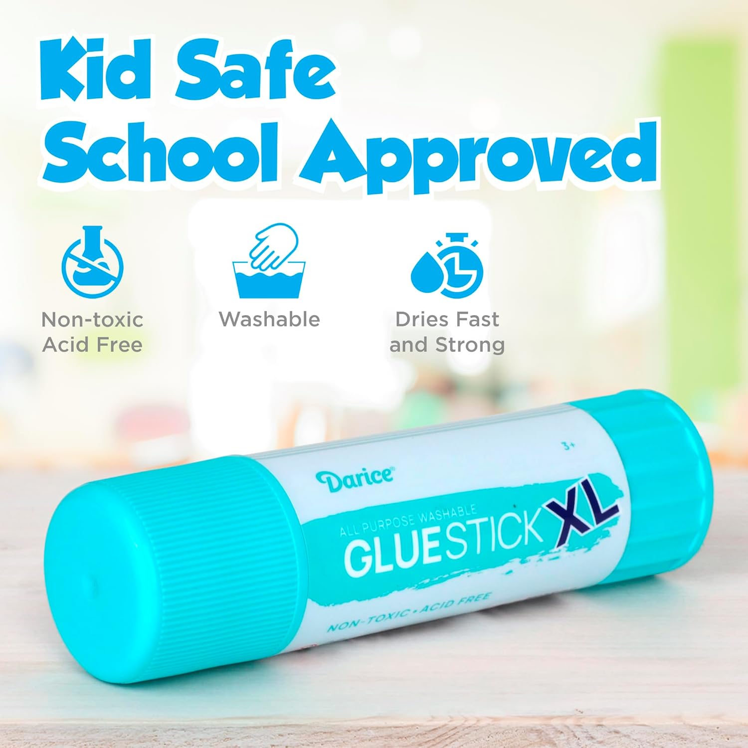 Darice Giant Glue Sticks, Large 115-gram/4.05oz Jumbo XL Glue Stick - Washable, Non-Toxic - Classroom School Supplies - 6 Pack