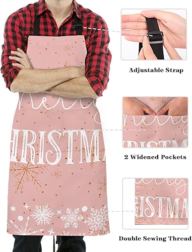 Miniatura 3 de Merry Christmas Bib Aprons for Women With Pockets, Waterproof Canvas Chef Kitchen Cooking Apron for PaintingHair StylistNail TechnicianKids Arts And