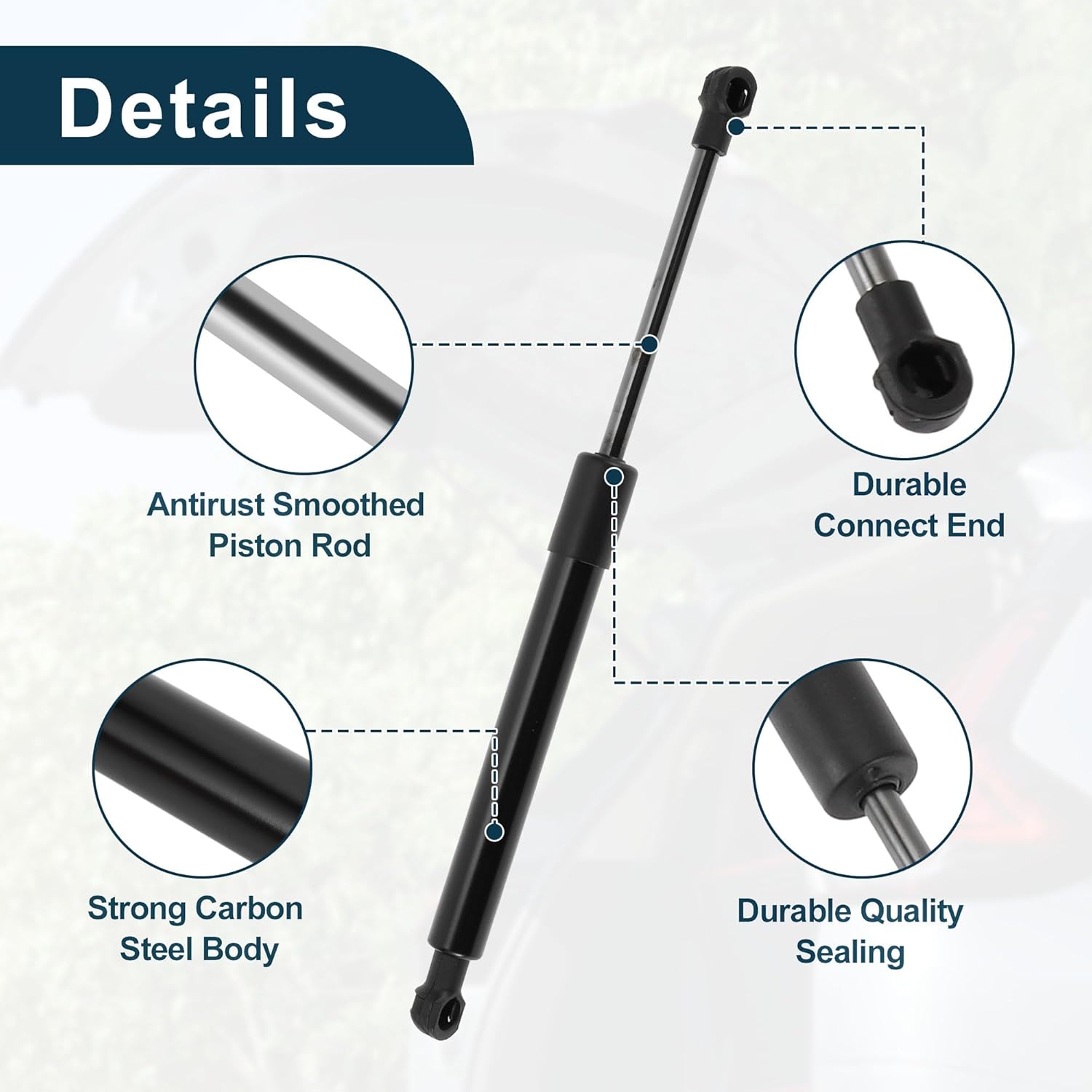 Front Hood Lift Supports Struts Gas Spring No.BKK760010 for Land Rover Range Rover 2003-2012 Black 2PCS