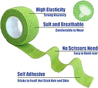 Vista 39 de Baisunt Paquete de 6 vendajes cohesivos de 1 pulgada, cinta autoadhesiva autoadhesiva autoadhesiva transpirable para muñeca, tobillo, deportes