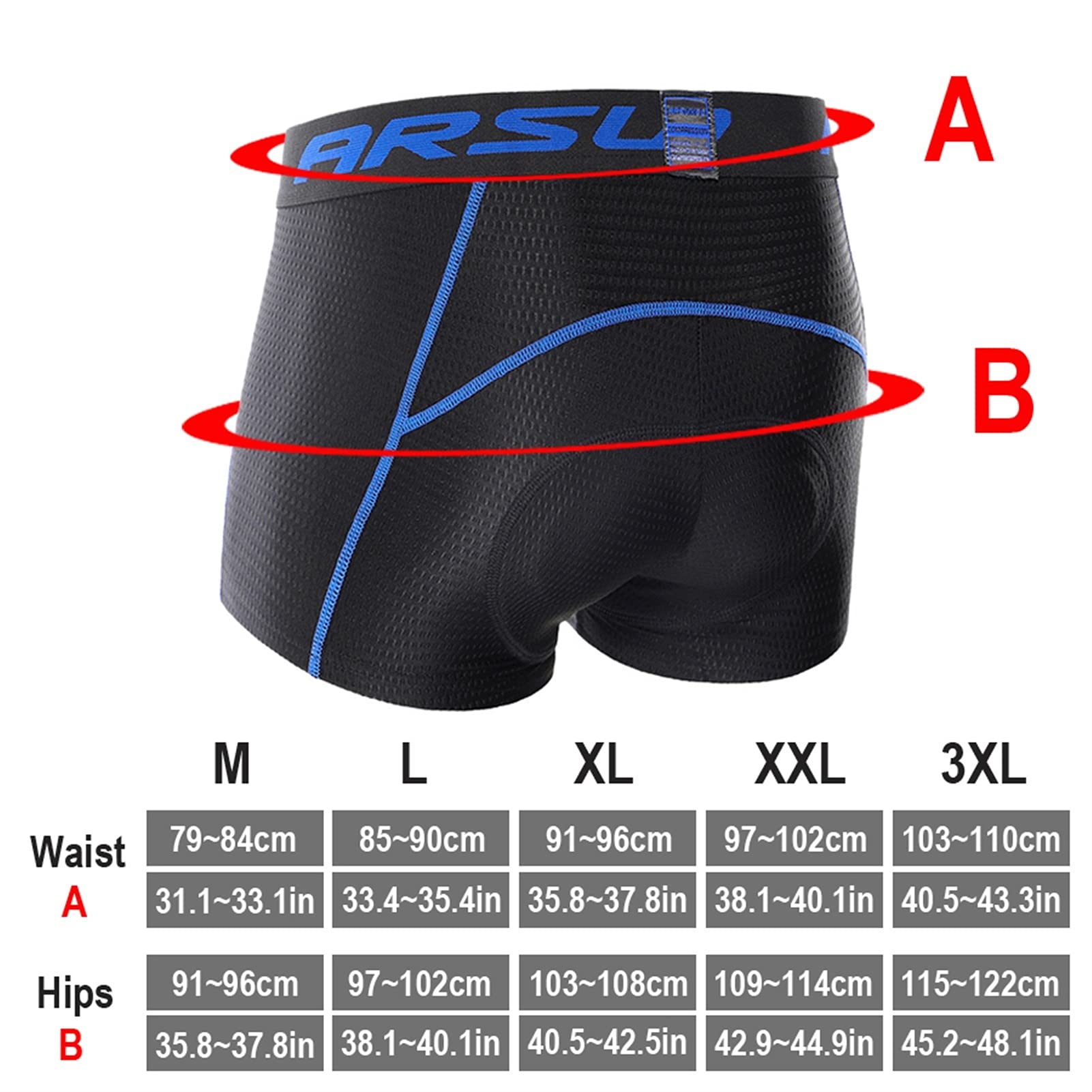 Pantaloncini da Ciclismo, Pantaloncini Imbottiti, Pantaloncini da Ciclismo da Uomo, Pantaloncini da Ciclismo con Imbottitura in Gel Ispessita, Biancheria Intima da Ciclismo da Uomo, Pantaloncini da