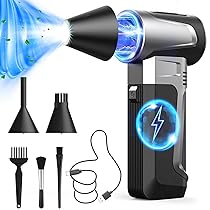 Air Duster, 160000 giri, min, 3 velocità regolabili, ricarica rapida USB, set di pulizia con batteria da 5000 mAh, per laptop, tastiera, auto, apparecchiature da ufficio, divano