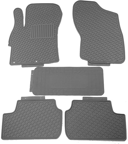 IKON MOTORSPORTS, Alfombrillas de suelo de ajuste personalizado compatibles con Mitsubishi Lancer 2008-2017, goma de látex grisgris para todo tipo