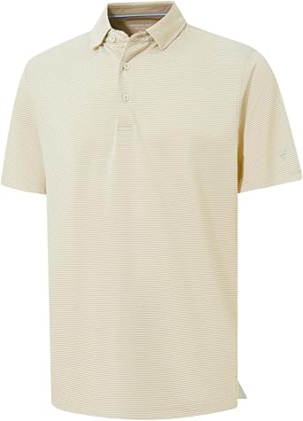 M MAELREG Mens Jacquard Stripe Golf Shirts Quick Dry Performance Short Sleeve Moisture Wicking Polo Shirt for Men