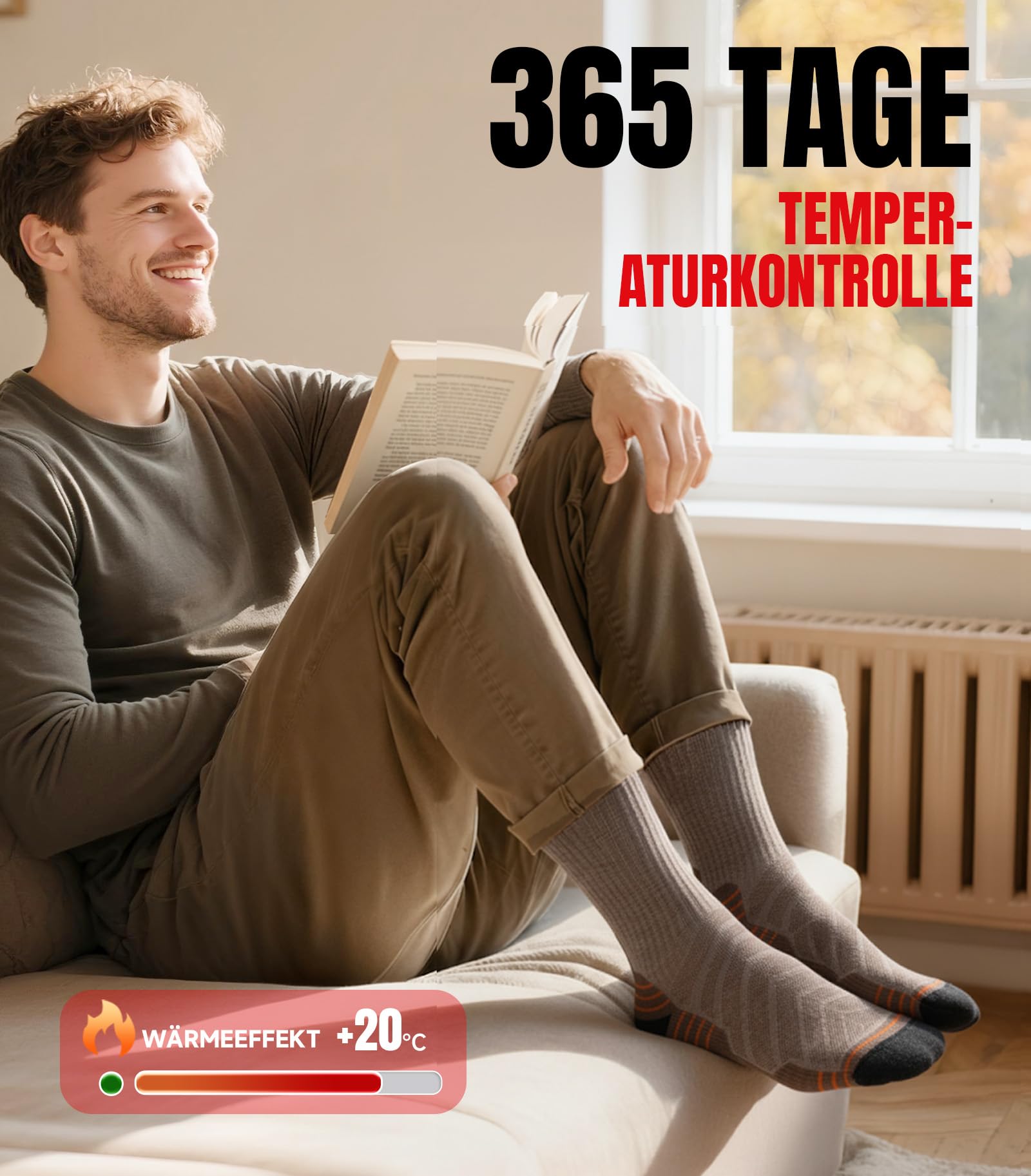 PULIOU Lot de 3 paires de chaussettes thermiques d'hiver super douces en laine mérinos pour homme et femme, idéales pour le ski, la neige et un cadeau élégant