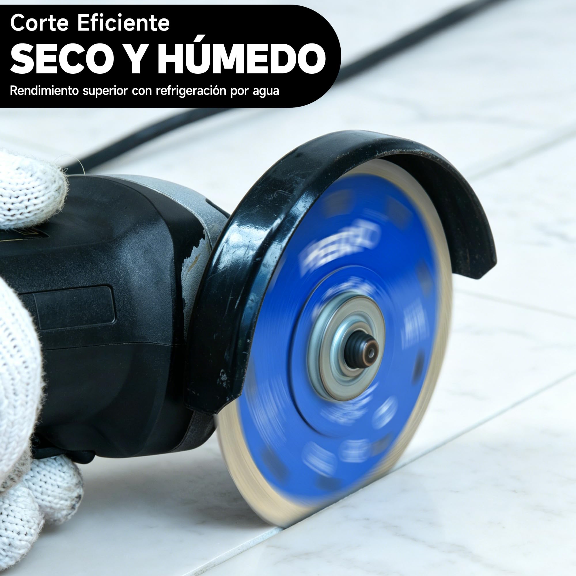 HERZO Discos de Diamante 115 mm x 22,23 mm para Azulejos - Disco de Diamante 115 mm para Azulejos, Gres Porcelánico, Porcelana y Cerámica