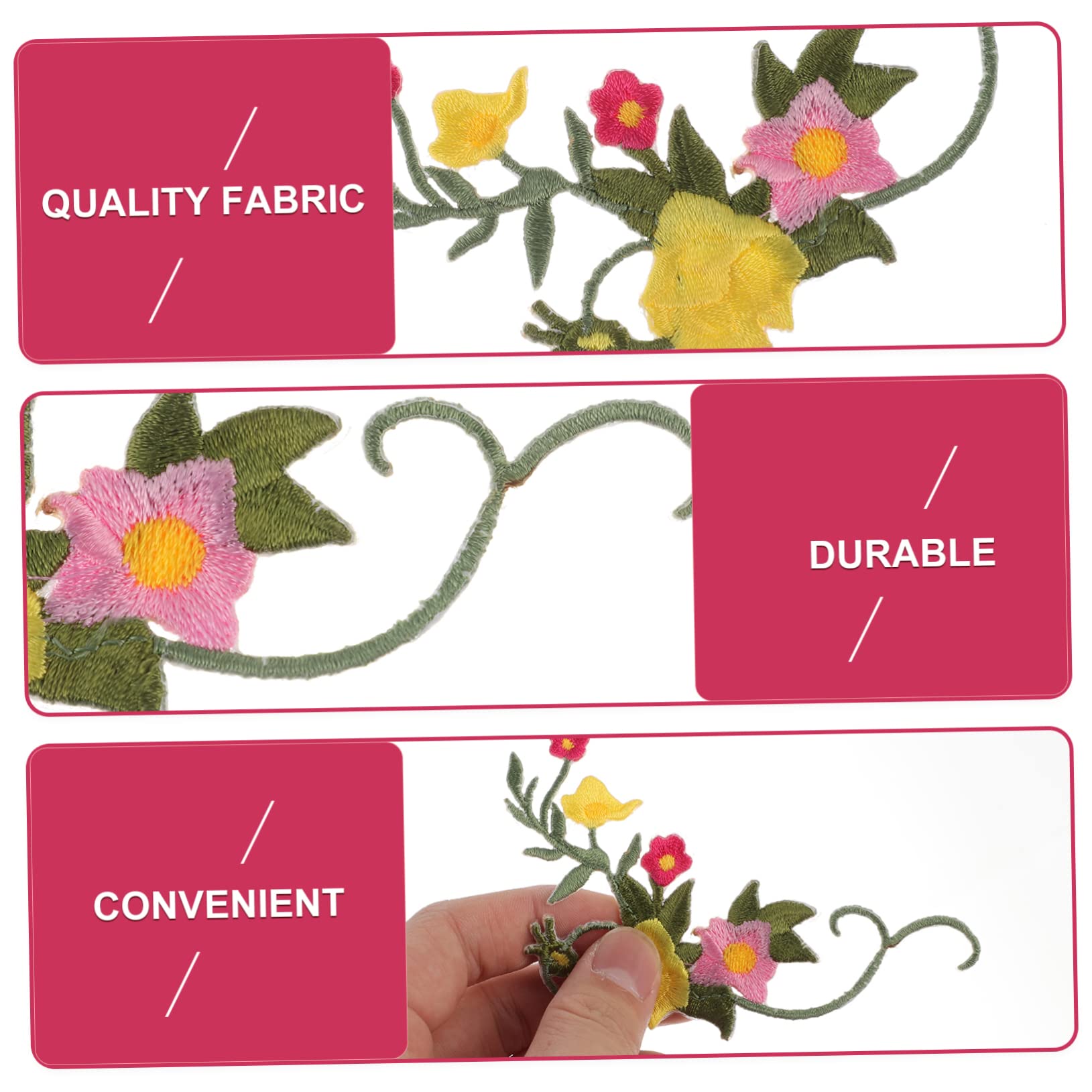 NUOBESTY 24pezzi Toppe Ricamate Floreali Adesive Per Cucito Applicazioni Decorativi Per Abbigliamento e Fai Da Te Per Magliette Cuscini e Tessuti Vari