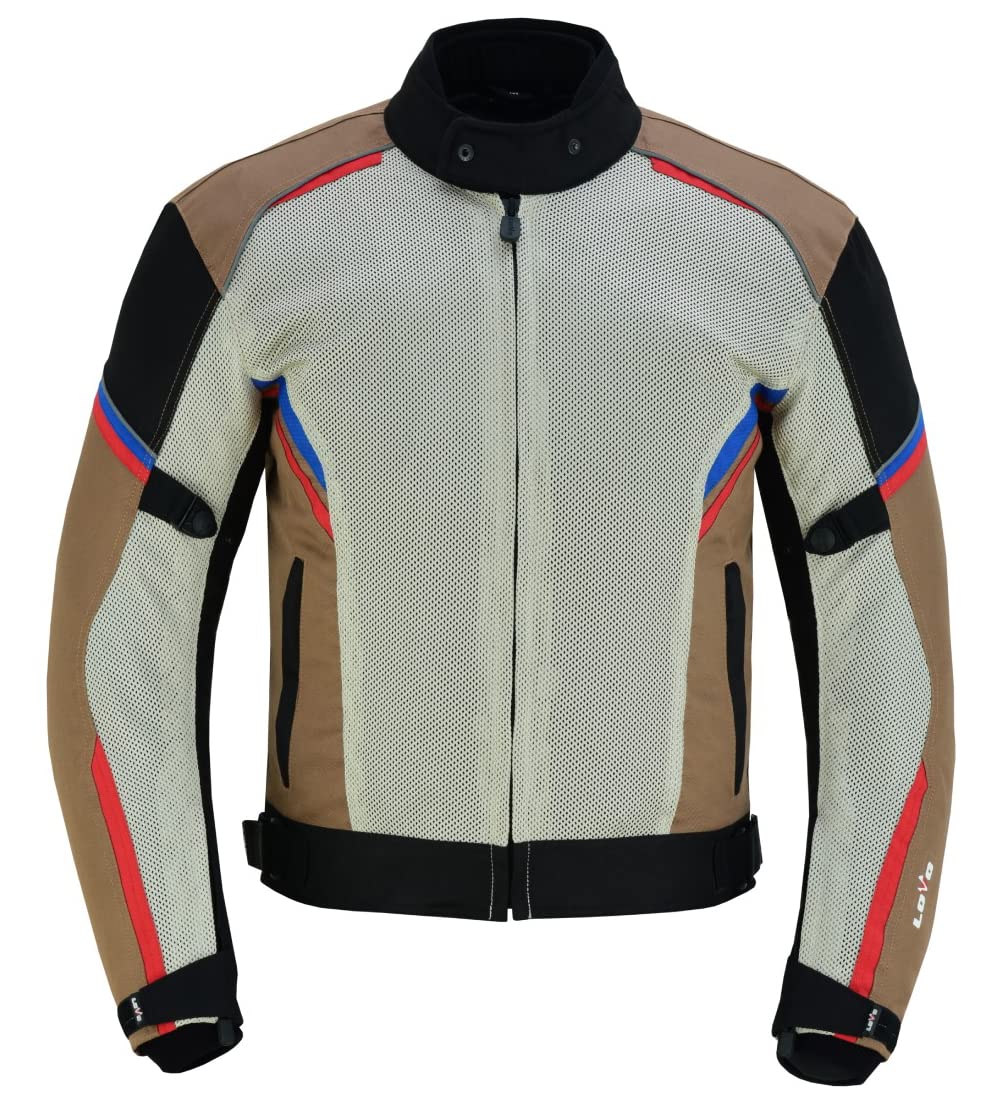 LOVO - Chaqueta Perforada Tricapa de Verano para Moto Hombre - Chaqueta Moto Hombre Verano Ligera y Transpirable - Protecciones Homologadas Incluidas - Cazadora Moto Hombre de Alta Resistencia